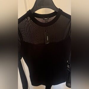 Express Black Mesh Bodysuit - new with tags